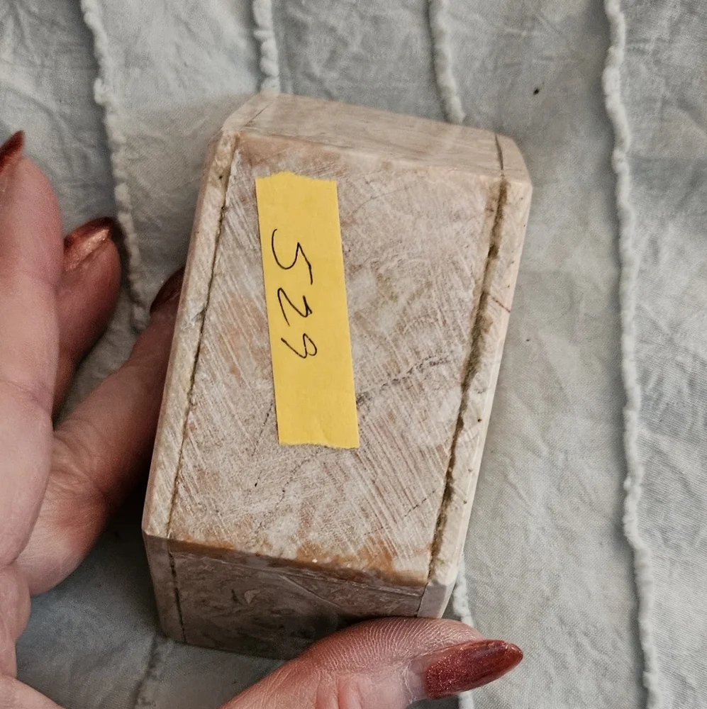 Artisan Naturalized Marble - Cream and Pink Coaster Card Trinket Holder